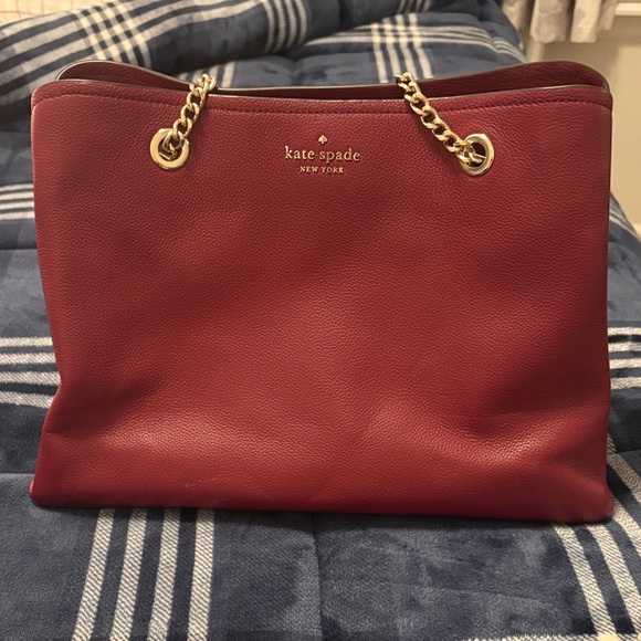 kate spade Handbags - Kate Spade Cherry Red Shoulder Bag with Gold Chain